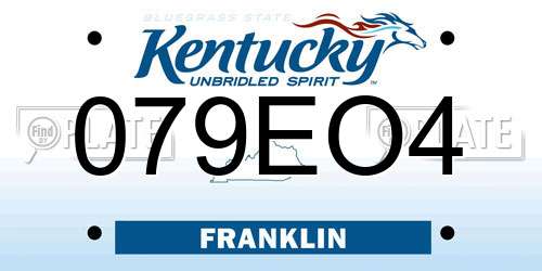 079EO4 Kentucky License Plate