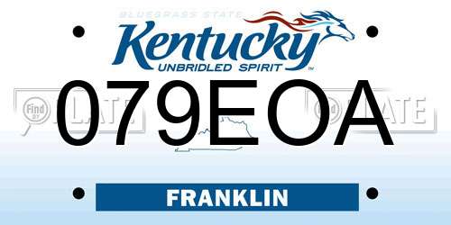 079EOA Kentucky License Plate