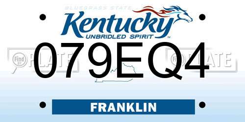 079EQ4 Kentucky License Plate