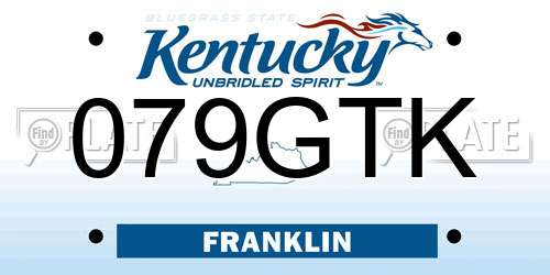 079GTK Kentucky License Plate