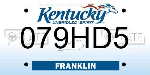 079HD5 Kentucky License Plate