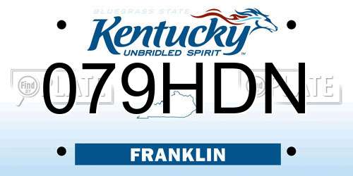 079HDN Kentucky License Plate