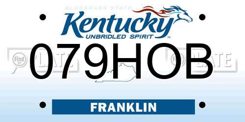 079HOB Kentucky License Plate