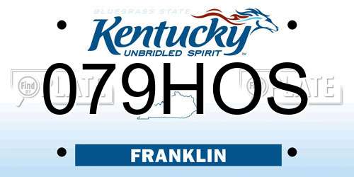 079HOS Kentucky License Plate