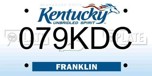 079KDC Kentucky License Plate