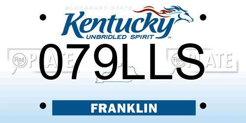 079LLS Kentucky License Plate