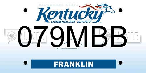 079MBB Kentucky License Plate