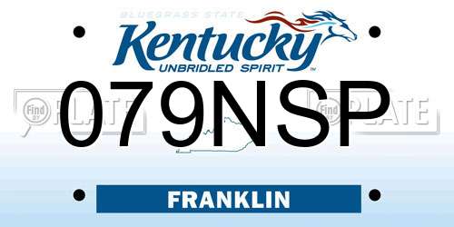 079NSP Kentucky License Plate