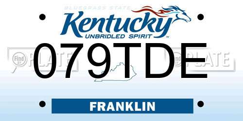 079TDE Kentucky License Plate