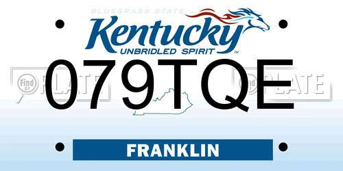 079TQE Kentucky License Plate