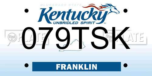 079TSK Kentucky License Plate