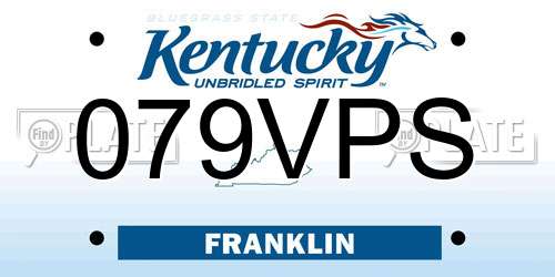 079VPS Kentucky License Plate