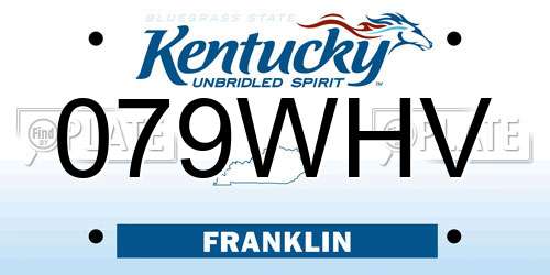 079WHV Kentucky License Plate