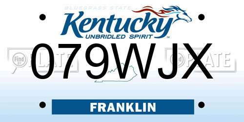 079WJX Kentucky License Plate
