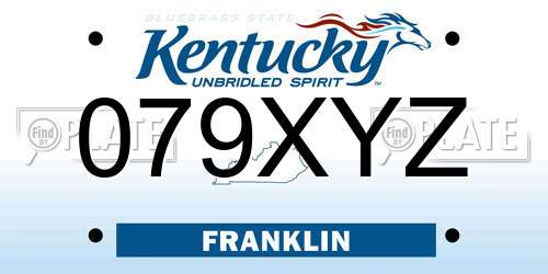 079XYZ Kentucky License Plate
