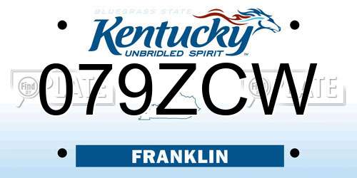 079ZCW Kentucky License Plate