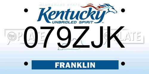079ZJK Kentucky License Plate