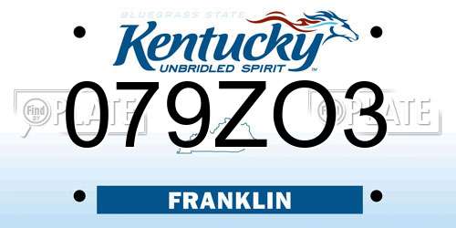 079ZO3 Kentucky License Plate