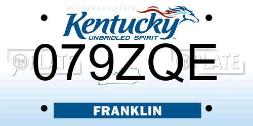 079ZQE Kentucky License Plate