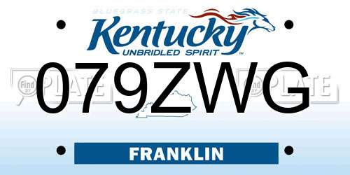 079ZWG Kentucky License Plate