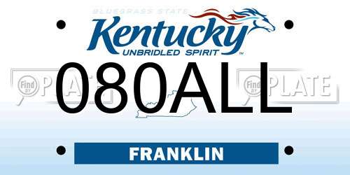 080ALL Kentucky License Plate