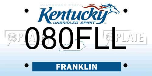080FLL Kentucky License Plate