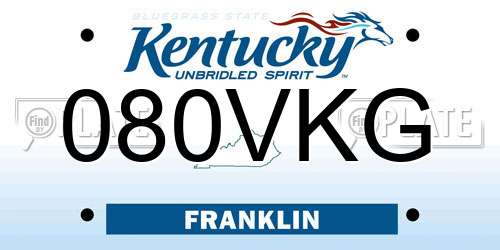 080VKG Kentucky License Plate