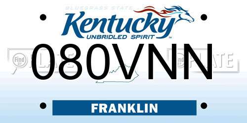 080VNN Kentucky License Plate
