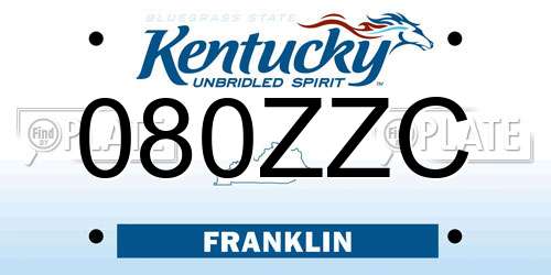 080ZZC Kentucky License Plate