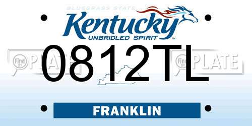 0812TL Kentucky License Plate