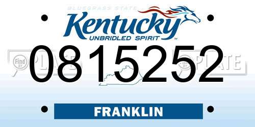 0815252 Kentucky License Plate