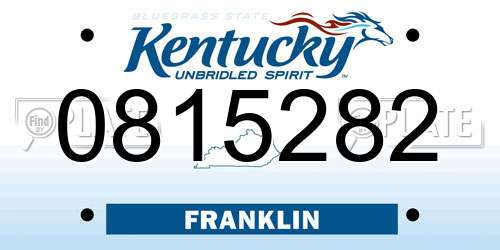 0815282 Kentucky License Plate