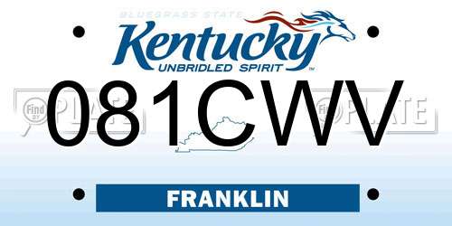 081CWV Kentucky License Plate