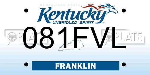 081FVL Kentucky License Plate