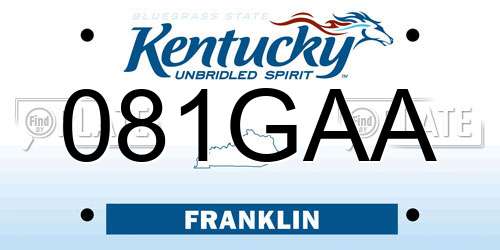 081GAA Kentucky License Plate