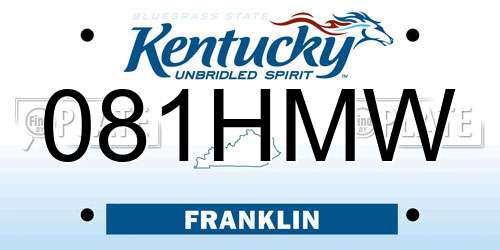 081HMW Kentucky License Plate