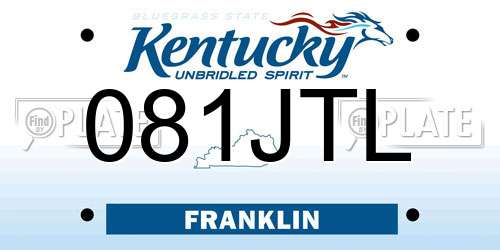 081JTL Kentucky License Plate