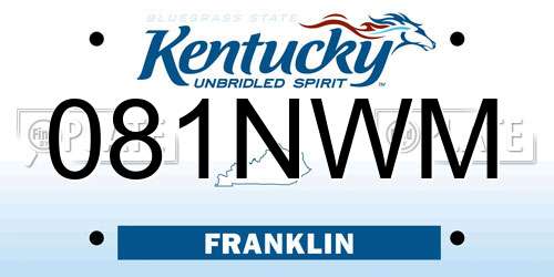 081NWM Kentucky License Plate