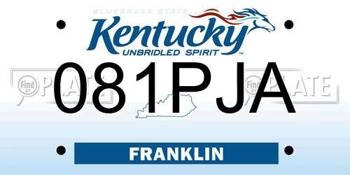 081PJA Kentucky License Plate