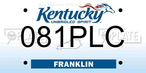 081PLC Kentucky License Plate
