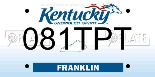081TPT Kentucky License Plate