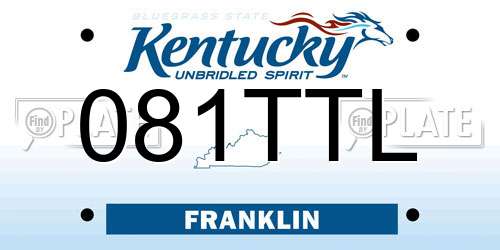 081TTL Kentucky License Plate