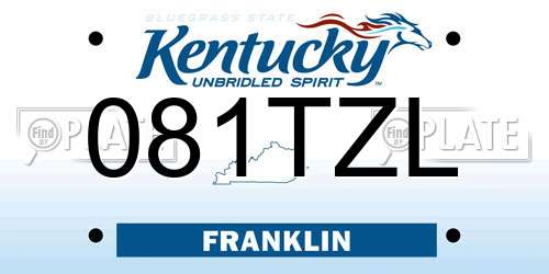 081TZL Kentucky License Plate