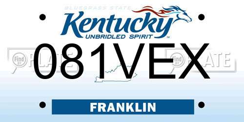 081VEX Kentucky License Plate