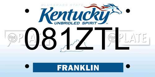 081ZTL Kentucky License Plate