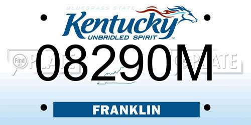 08290M Kentucky License Plate