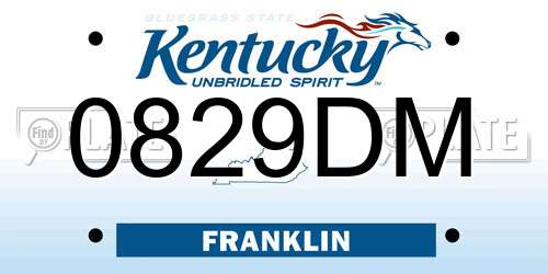 0829DM Kentucky License Plate