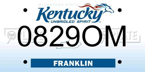 0829OM Kentucky License Plate