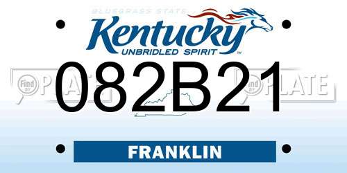 082B21 Kentucky License Plate