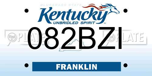 082BZI Kentucky License Plate